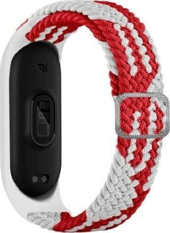 Beline Beline pasek Mi Band 5/6 Textile red/white czerwony/biały