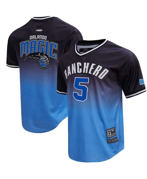 Men's Post Paolo Banchero Black, Blue Orlando Magic Ombre Name and Number T-shirt