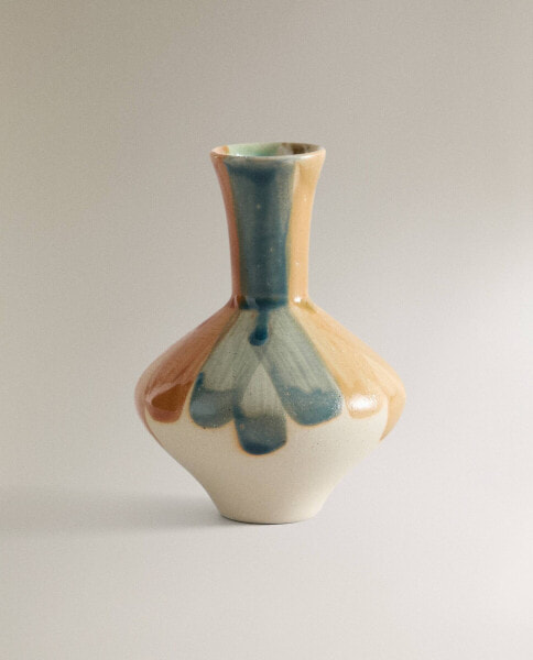 Multicoloured stoneware vase