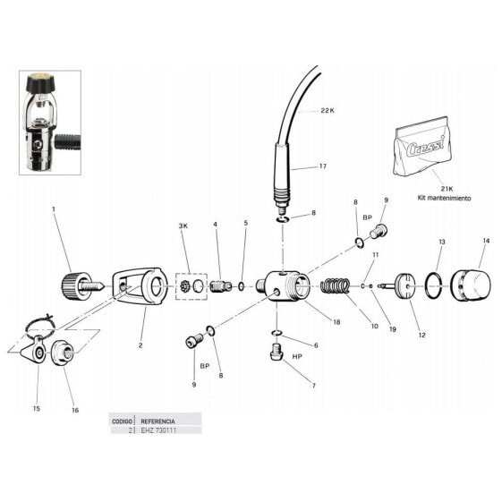 CRESSI F3-FX Pro Stirrup Regulator