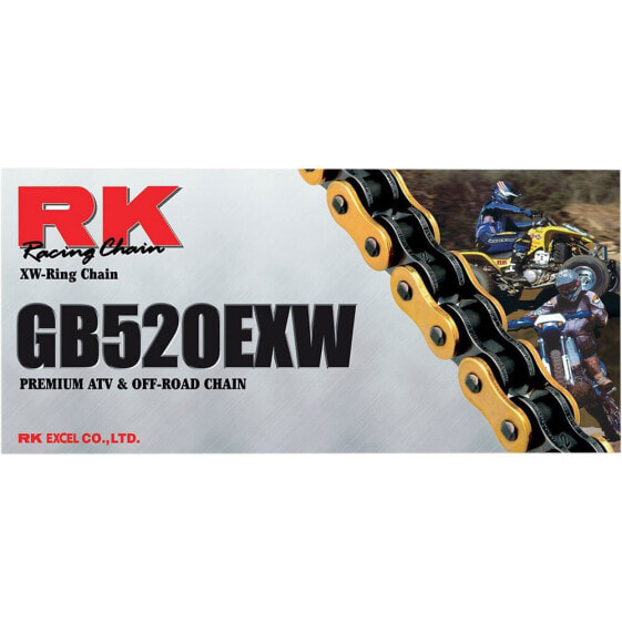 Цепь приводная RK 520 EXW Clip XW Ring (соединительное кольцо в комплекте)
