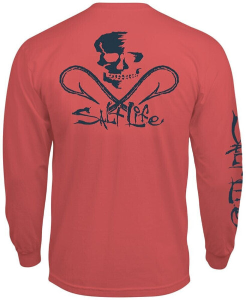 Men's Skull & Hooks Logo Graphic Long-Sleeve T-Shirt