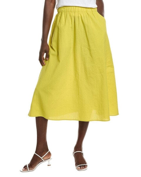 Eileen Fisher Petite Ripple Pocket Midi Skirt Women's Yellow Pl