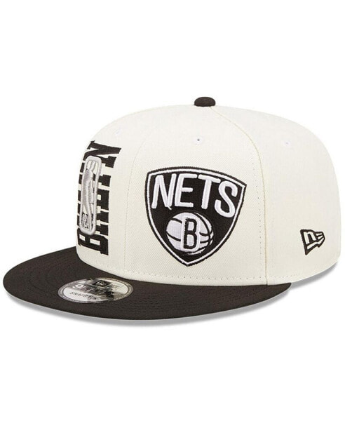 Men's Cream and Black Brooklyn Nets 2022 NBA Draft 9FIFTY Snapback Adjustable Hat