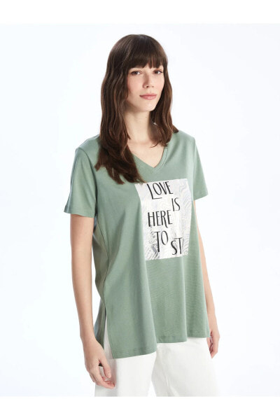 Топ LC WAIKIKI Classic Neck Printed Tee