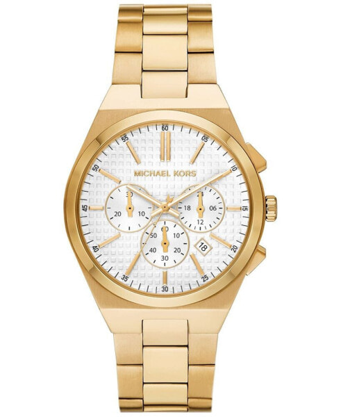Часы и аксессуары Michael Kors Мужские наручные часы Lennox кварцевые хронограф золотистый нержавеющая сталь 40 мм