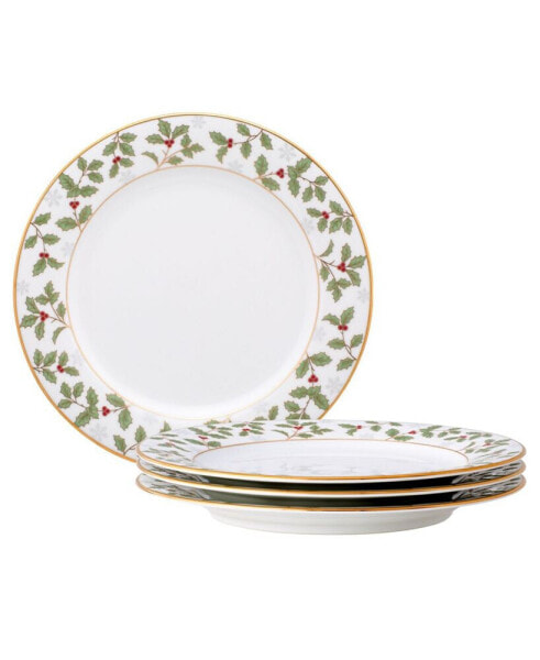 Тарелка для салата Noritake Holly Berry 8.25", Набор из 4 шт.