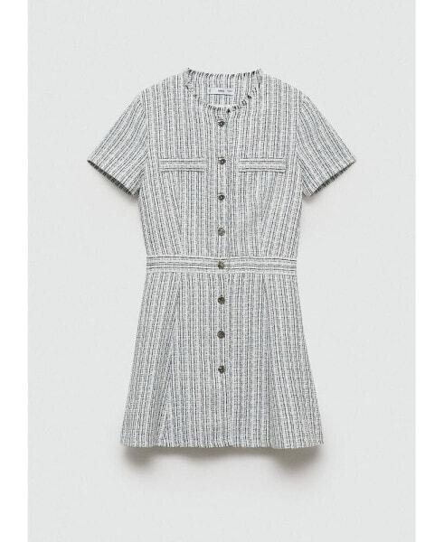 Women's Buttons Tweed Dress