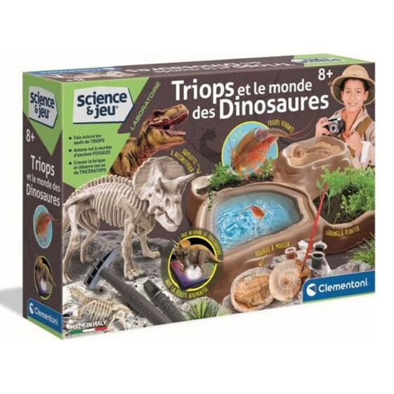 Образовательный набор Clementoni Научная игра Triops и мир динозавров FR