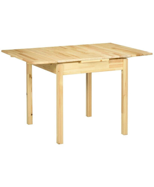 Folding Dining Table with Drop Leaf, Natural