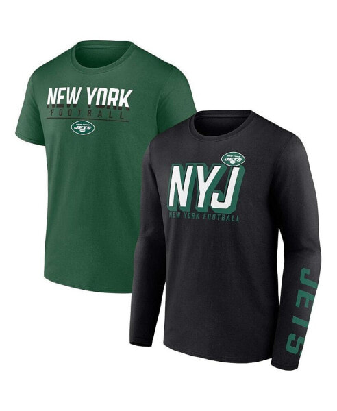 Men's Black, Green New York Jets Two-Pack T-shirt Combo Set