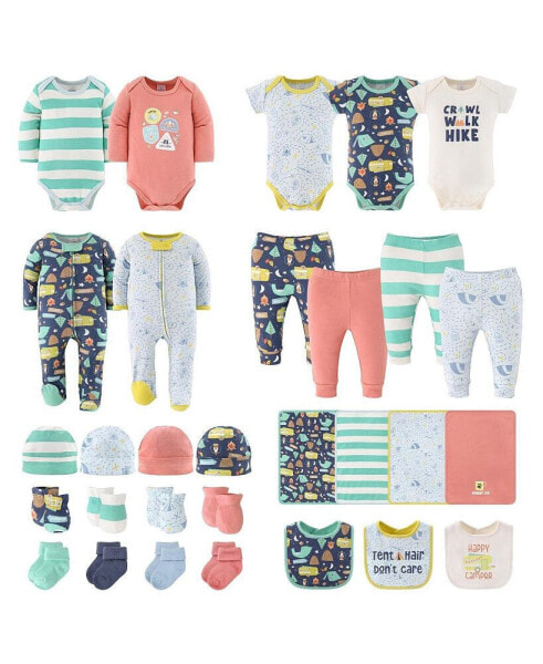 Baby Boys Baby Layette Gift Set for Baby Happy Camper, 30 Essential Pieces, 0-3 Months