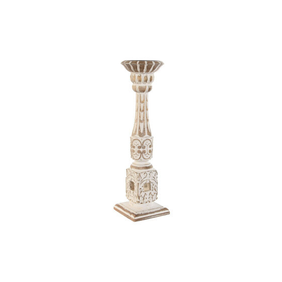 Candleholder Home ESPRIT White Natural Metal Mango wood 13 x 13 x 46 cm