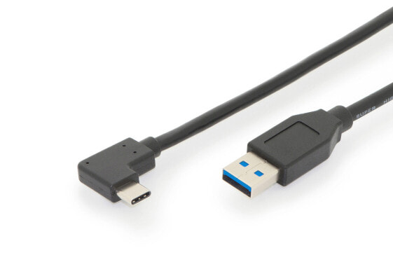 DIGITUS USB Type-C™ connection cable - Gen2 - Type-C™ 90° to A - 1 m - USB C - USB A - USB 3.2 Gen 1 (3.1 Gen 1) - 10000 Mbit/s - Black