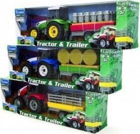 Teama Traktor z przyczepą 1:32 niebieski ver2