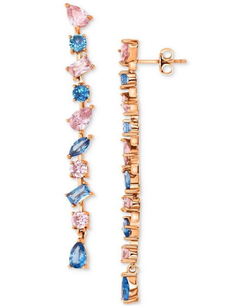 Серьги Macys Blue Spinel & Pink CZ