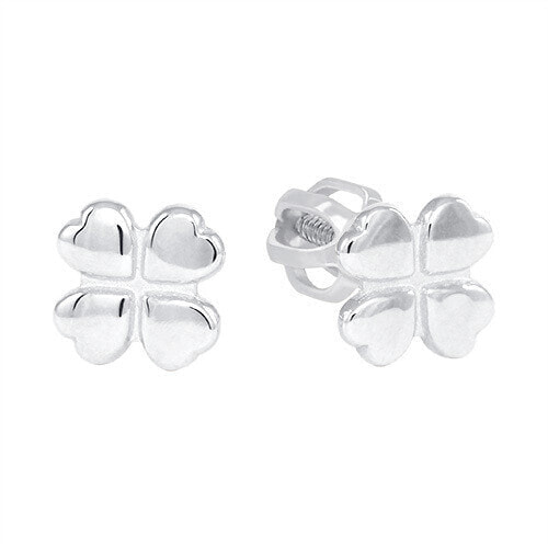 White gold earrings Shamrocks 231 001 00670 07