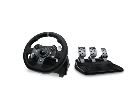 Logitech G G920 Driving Force Racing Wheel - Steering wheel + Pedals - PC - Xbox One - Xbox Series S - Xbox Series X - D-pad - Analogue / Digital - Wired - USB 2.0