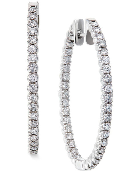 Серьги Macy's Diamond Hoop  White Gold (2 ct tw)