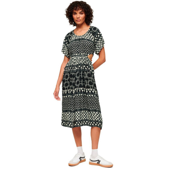 SUPERDRY Printed Cut Out sleveless long dress