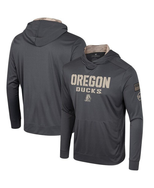 Men's Charcoal Oregon Ducks OHT Military-Inspired Appreciation Long Sleeve Hoodie T-shirt