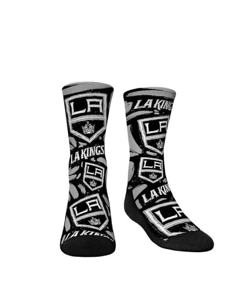 Youth Boys and Girls Socks Los Angeles Kings Allover Logo and Paint Crew Socks