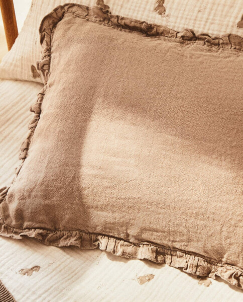 Washed linen cushion cover
