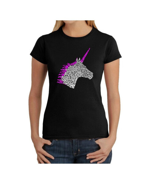 Women's Word Art T-Shirt - Unicorn