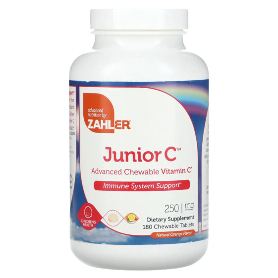 Junior C, Advanced Chewable Vitamin C, Natural Orange, 250 mg, 180 Chewable Tablets