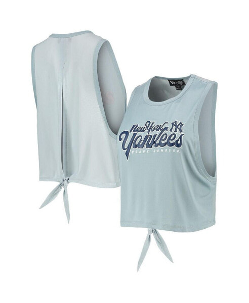 Блузка с открытой спиной The Wild Collective Light Blue New York Yankees