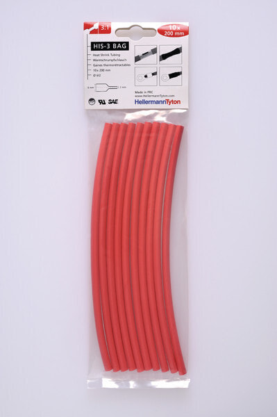 Термоусадочный набор красный 6 мм 2 скатывание 3:1 10 шт HellermannTyton GmbH