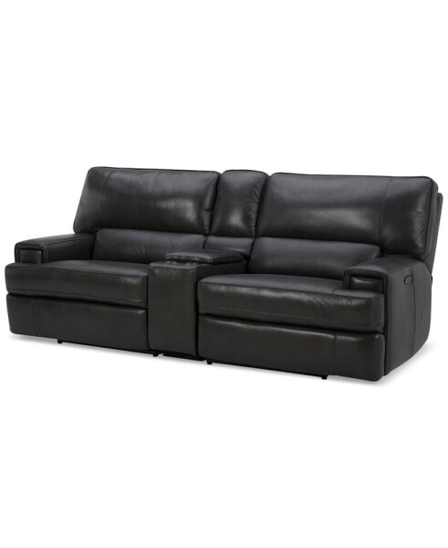 CLOSEOUT! Binardo 99" 3 Pc Zero Gravity Leather Sectional with 2 Recliners and 1 Console, Created for Macy's