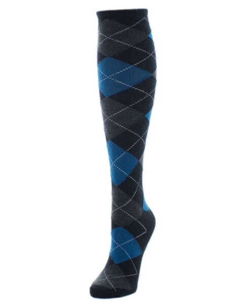 Women's Argyle Shades Cashmere Blend Knee High Socks