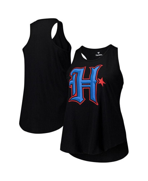 Women's Black Houston Texans Plus Size Racerback Tank Top