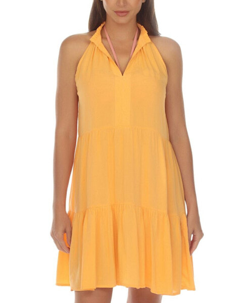 Women's V-Neck Tiered Dress Cover-Up