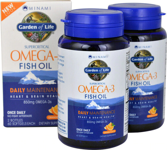 Garden of Life Minami Omega-3 Fish Oil Orange  Рыбий жир омега-3 для здоровья сердца и мозга 120 гелевых капсул