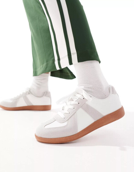 Truffle Collection gum sole trainers in white