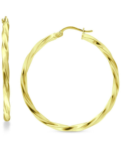 Large Twist Hoop Earrings in 18k Gold-Plated Sterling Silver, 60mm, Created for Macy's