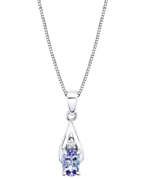 Macy's tanzanite (1/2 ct. t.w.) & Diamond Accent 18" Pendant Necklace in 14k White Gold