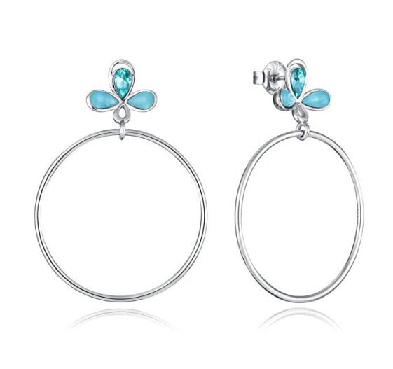 Trendy silver earrings with zircons Trend 13198E000-33