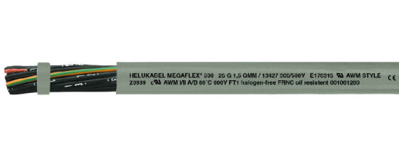 Helukabel MEGAFLEX 500 - Low voltage cable - Grey - Polyvinyl chloride (PVC) - Polyvinyl chloride (PVC) - Cooper - 0.50 mm²