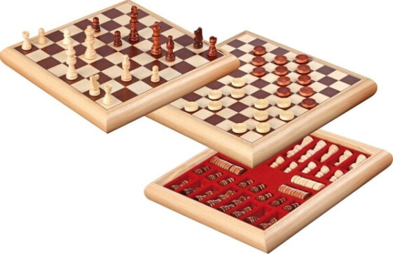 Логическая настольная игра Philos Schach-Dame-Set Holzbox 32x32cm