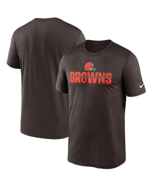 Men's Brown Cleveland Browns Legend Microtype Performance T-shirt