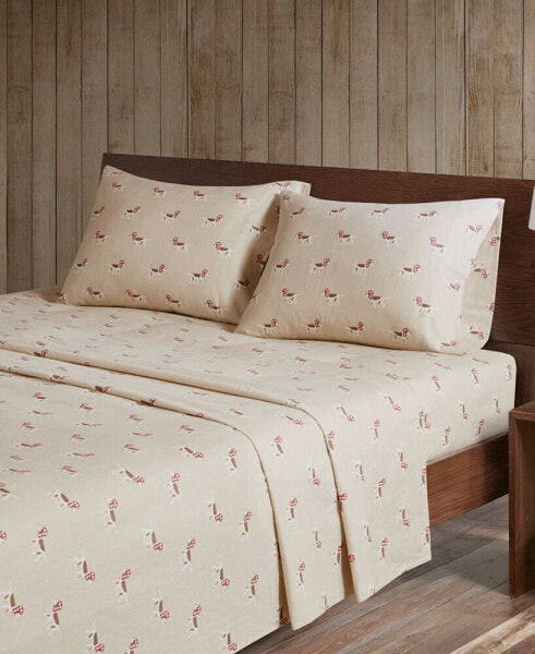 Printed Flannel 3-Pc. Sheet Set, Twin