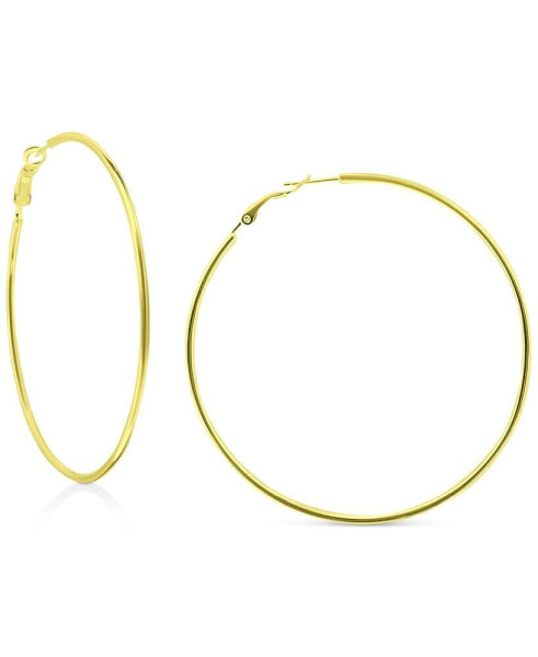 Polished Wire Large Hoop Earrings in 18k Gold-Plated Sterling Silver, 70mm, Created for Macy's