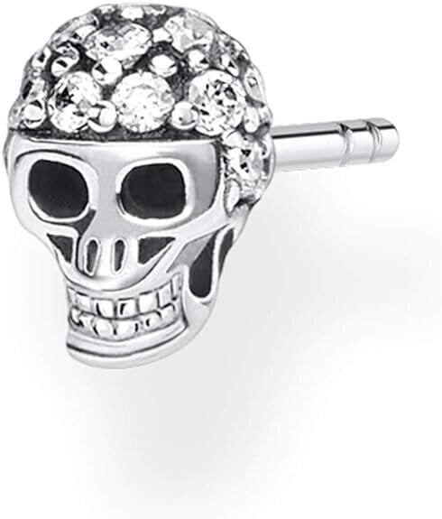 Thomas Sabo Einzel Ohrstecker Totenkopf 925 Sterlingsilber geschwärzt Zirkonia H2146-643-14