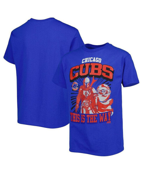 Youth Boys Royal Chicago Cubs Star Wars This is the Way T-shirt