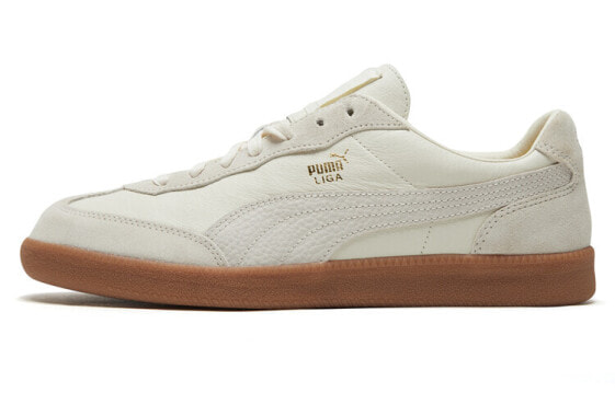 PUMA Liga leather 防滑耐磨 低帮 板鞋 男女同款 米白 / Кроссовки PUMA Liga Leather 364597-01