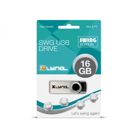 Флеш-накопитель xlyne SWG Swing 16GB 16 ГБ USB Type-A / Lightning 2.0 8 МБ/с Swivel Черный