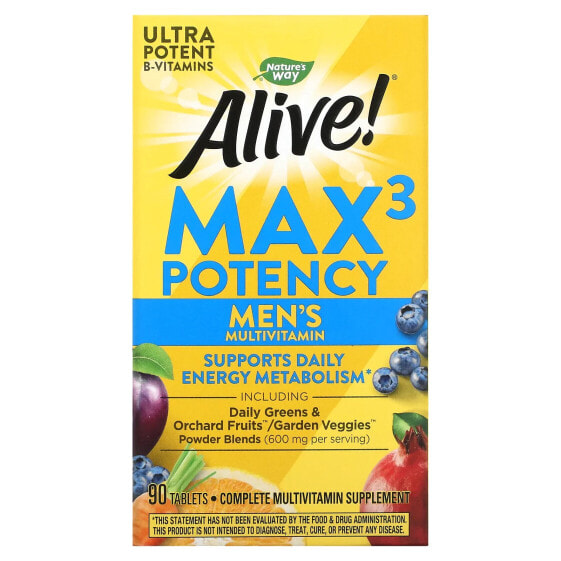 Alive! Max3 Potency, Men's Multivitamin, 90 Tablets